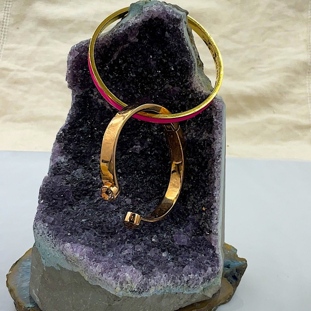 Kate Spade Gold Bracelet Hot Pink, “Hot To Trot”Bracelet & Rose Gold Bracelet - Picture 4 of 10